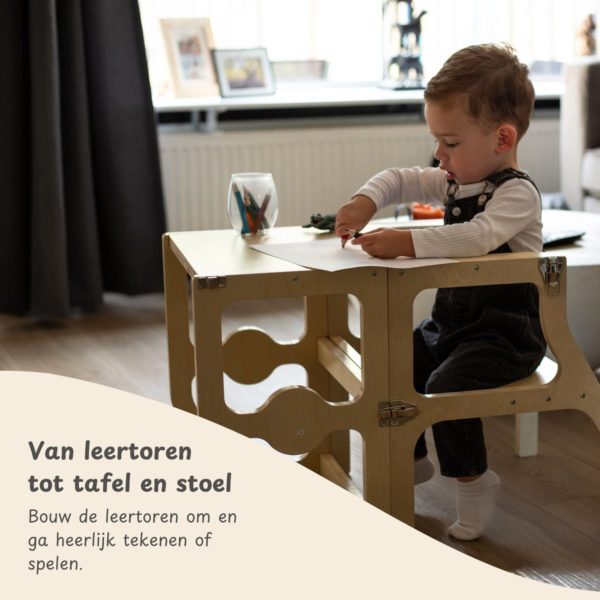 Maxx Kidz - Houten leertoren Montessori - kleur wit - Afbeelding 7