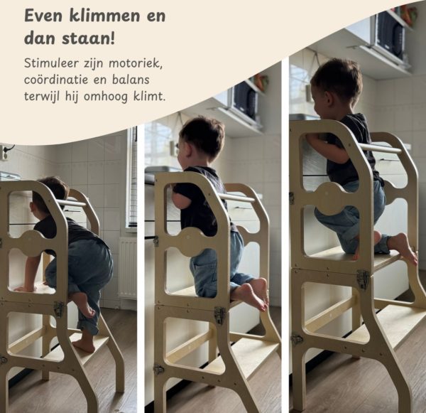 Maxx Kidz - Houten leertoren Montessori - kleur wit - Afbeelding 8