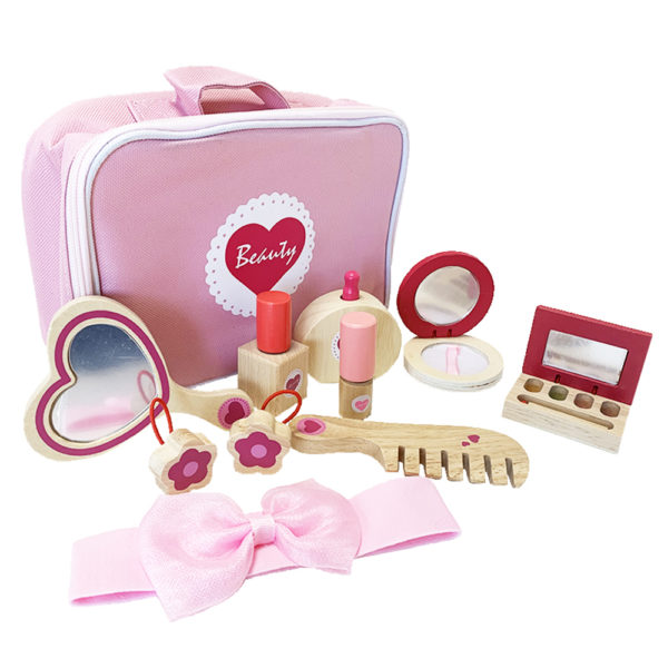 Speelgoed make-up koffertje - Houten make-up set - vanaf 2 jaar - Roze