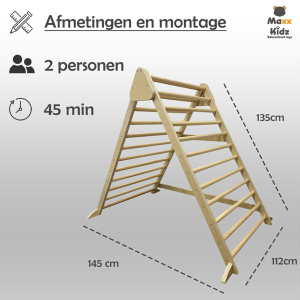 Maxx Kidz - Pikler klimdriehoek - Met tent - Afbeelding 2