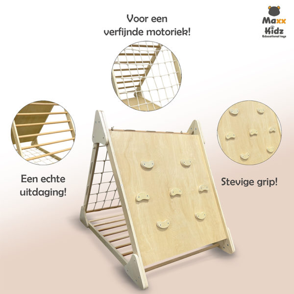 Maxx Kidz - Houten klimdriehoek - Pikler triangle - Afbeelding 3