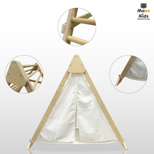 Maxx Kidz - Pikler klimdriehoek - Met tent - Afbeelding 3