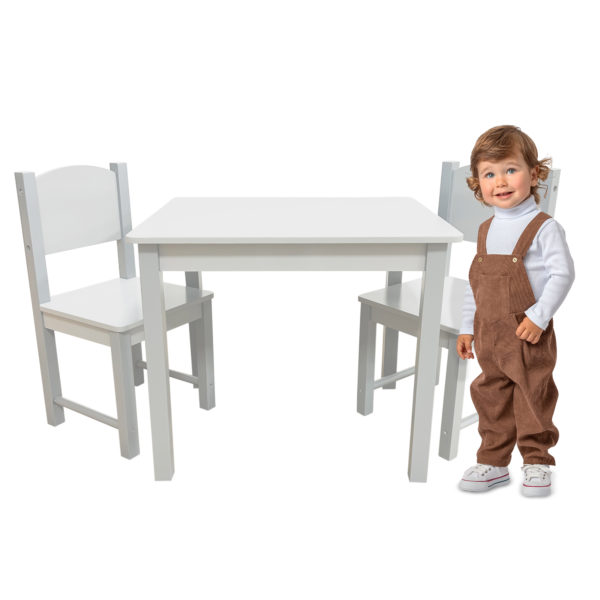 Maxx Kidz - Kindertafel met 2 stoeltjes - Speeltafel kinderen & Peuters – Wit