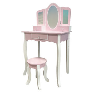 Maxx Kidz - Kaptafel - Make up opmaaktafel - met krukje – Roze & Wit