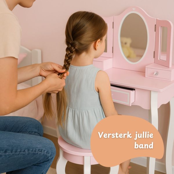 Maxx Kidz - Houten Kaptafel - Roze - Afbeelding 4