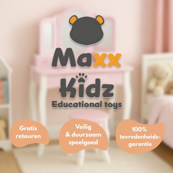 Maxx Kidz - Houten Kaptafel - Roze - Afbeelding 7