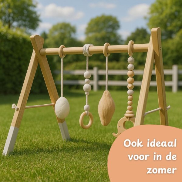 Houten Babygym inclusief 5 speeltjes Maxx Kidz - 0 tot 6 maanden - Afbeelding 5