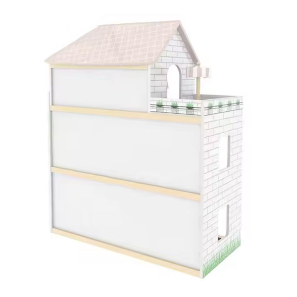 Houten Poppenhuis met Meubels - 19-delig accessoire set - 80 cm - Afbeelding 3