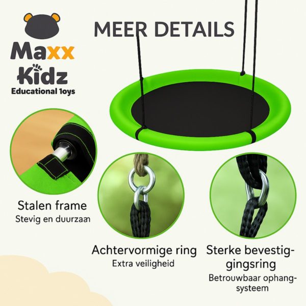 Maxx Kidz Nestschommel 100 cm - Afbeelding 4