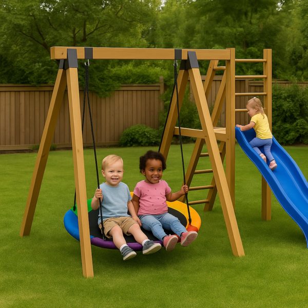 Maxx Kidz Nestschommel 100 cm - Regenboog kleur - Afbeelding 2