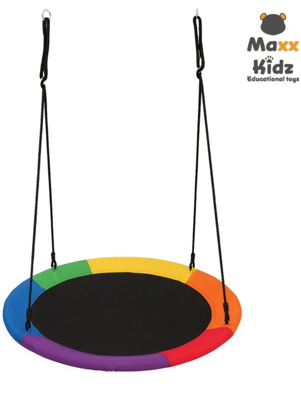 Maxx Kidz Nestschommel 100 cm - Regenboog kleur - Afbeelding 4