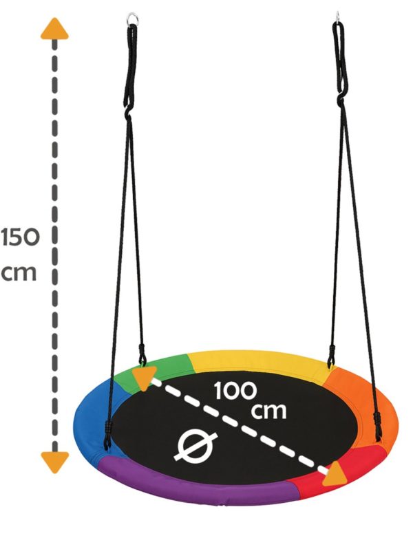 Maxx Kidz Nestschommel 100 cm - Regenboog kleur - Afbeelding 5