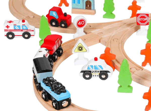 Maxx Kidz Houten Treinset 100 delig - Afbeelding 2